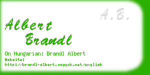 albert brandl business card